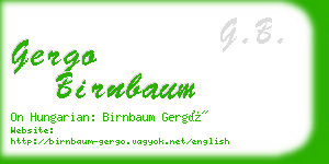 gergo birnbaum business card